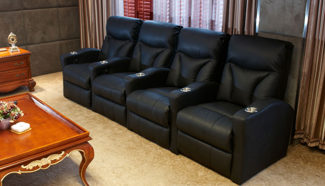 theater recliners in living room
